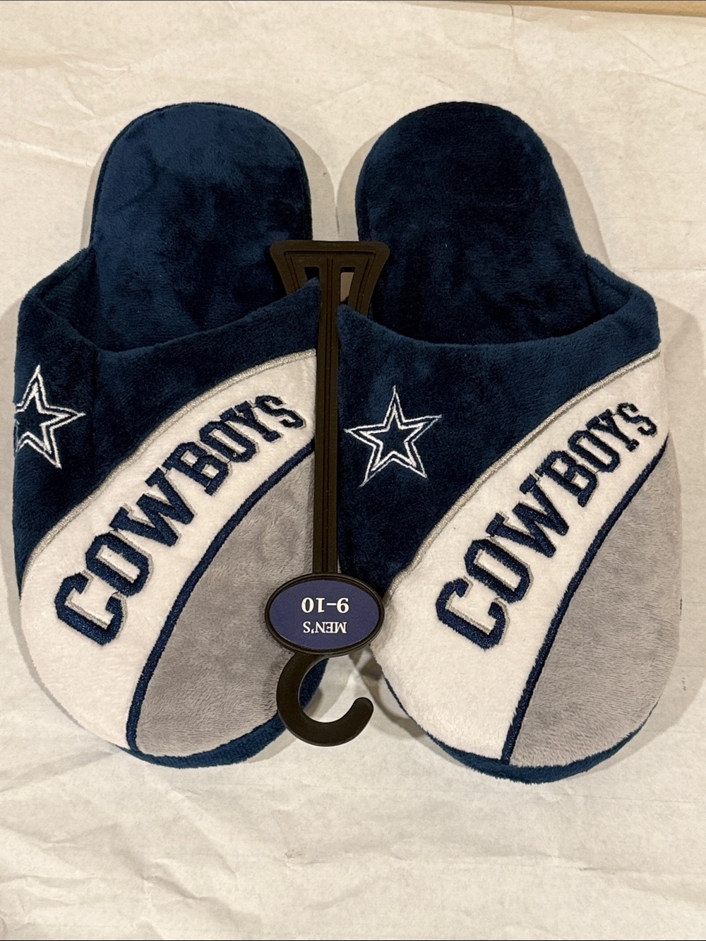 Dallas Cowboys Men's Slide Slippers - Navy/Gray NFL America’s Team Football